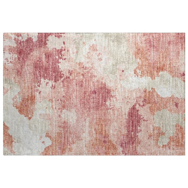 Dream Shag Premium Machine Washable Abstract ADS67 Pink 2 ft. x 3 ft. Accent Rug