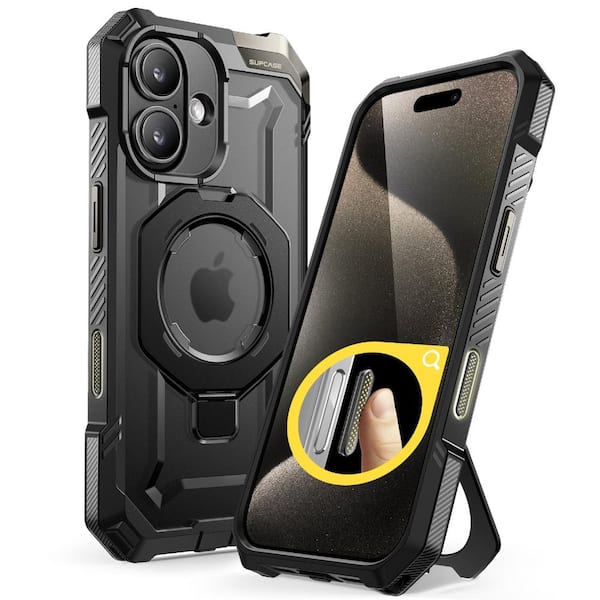 SUPCASE iPhone 16 6.1 inch UB Grip MagSafe Camera Control Button Phone Case-Black