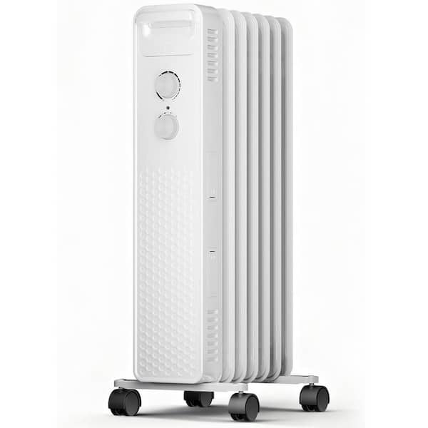1500 Watt Portable Oil-Filled Space Heater with Overheat Protection in White