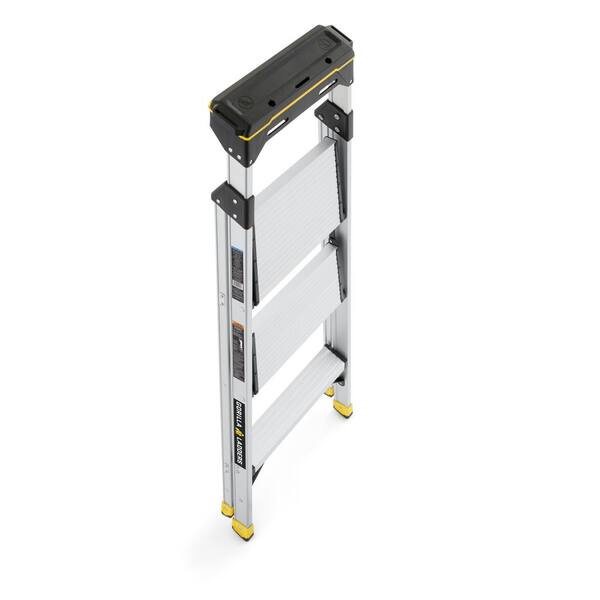 Gorilla Ladders - 4.5 ft. Aluminum Dual Platform Ladder with Tray (9 ft. Reach), 250 lb. Load Capacity Type I Duty Rating