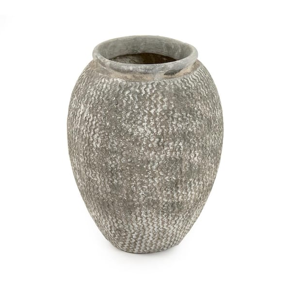 Shop Cement Wavy Grey Large Decorative Vase from Home Depot on Openhaus