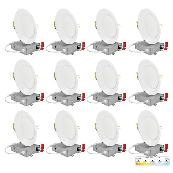 4 in. 9-Watt Selectable CCT Remodel or New Construction Canless Recessed Kit, 12-Pack
