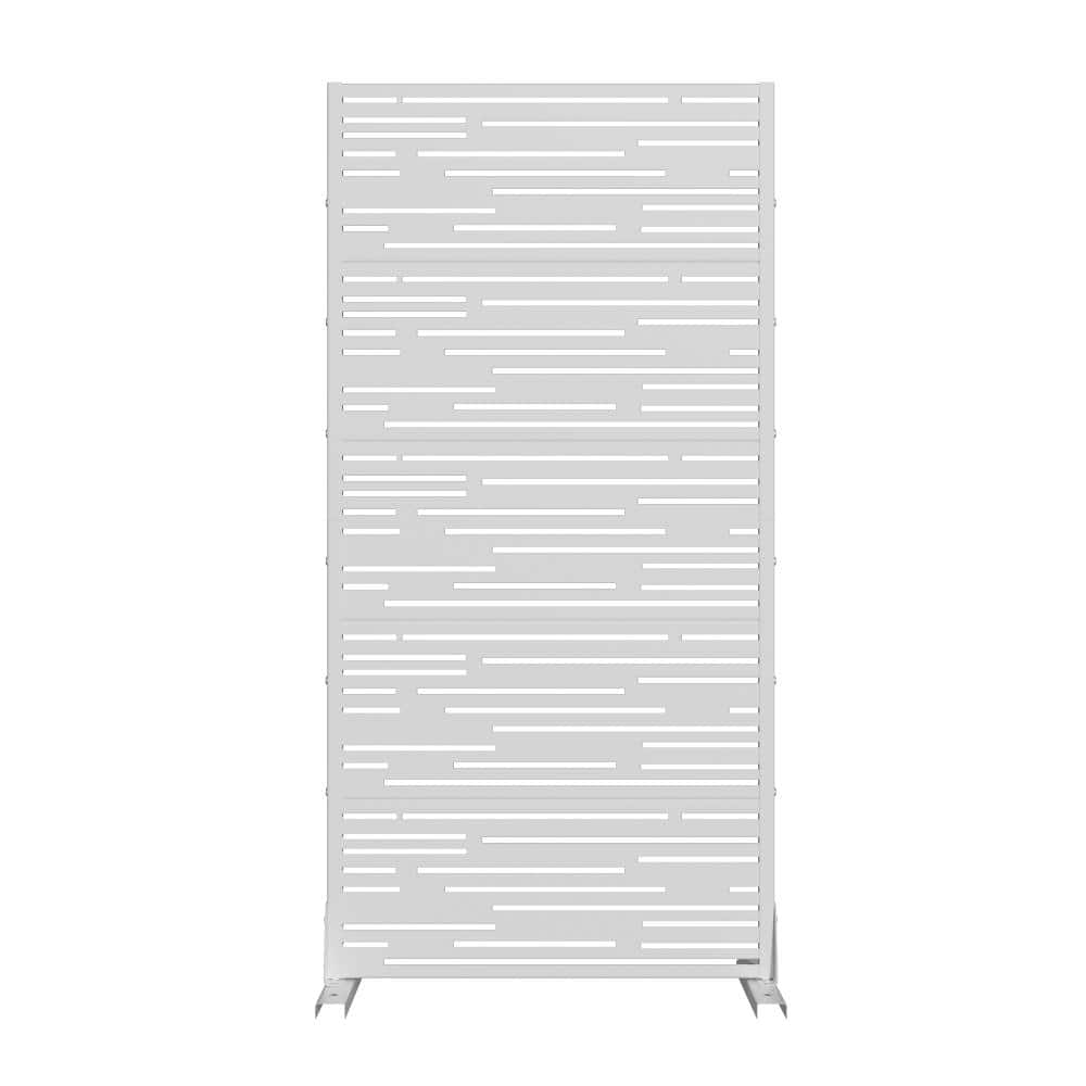 60 in. H x 30 in. W Outdoor White Galvanized Steel Decorative Garden Fence Privacy Screen price history on PriceWatchPro