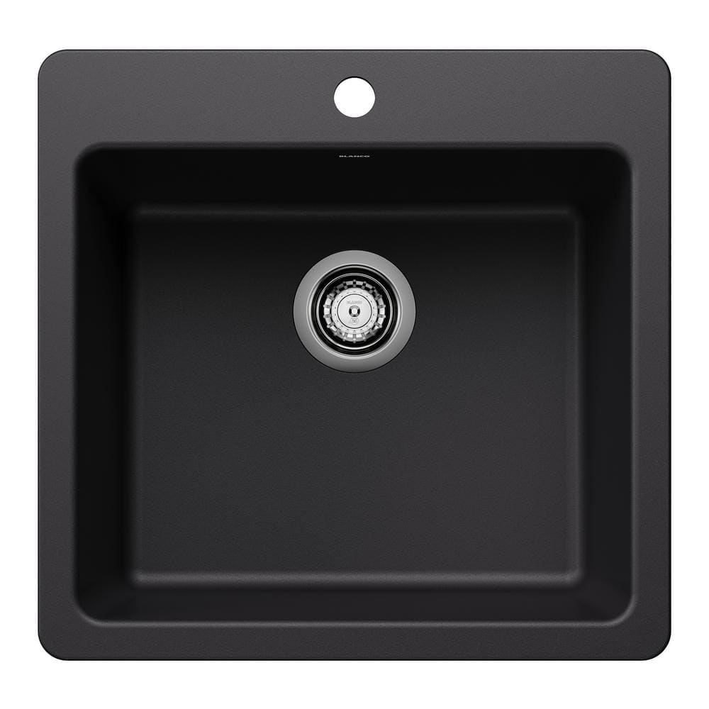 Liven SILGRANIT 21.25 in. Drop-In/Undermount Single Bowl Granite Composite 