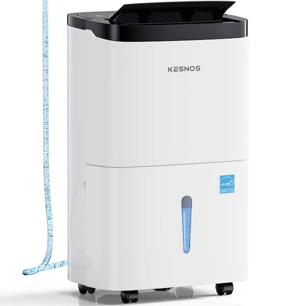 KESNOS 150pt. 7,000 sq. ft. Energy Star High Humidity Dehumidifier for Bedroom, Basement or Wet Rooms in White with Pump