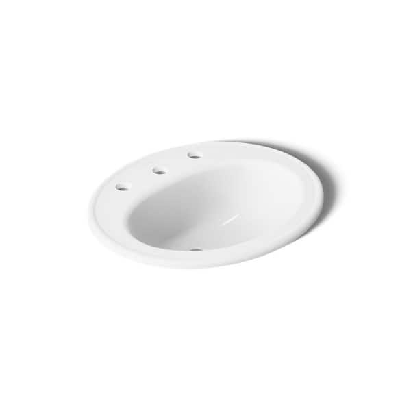 Pennington 20.3 in. x 17.5 in. Drop-In Bathroom Sink in White Vitreous China