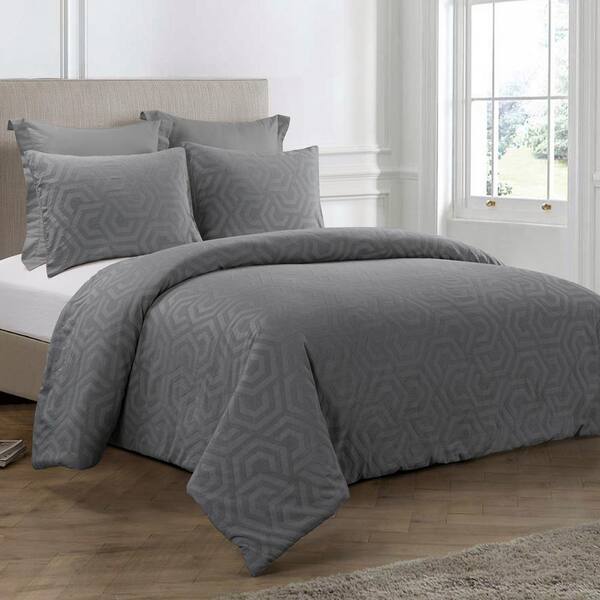 Donna Sharp Seville 3 Piece Grey Cotton, Grey King Size Bedding Set Next