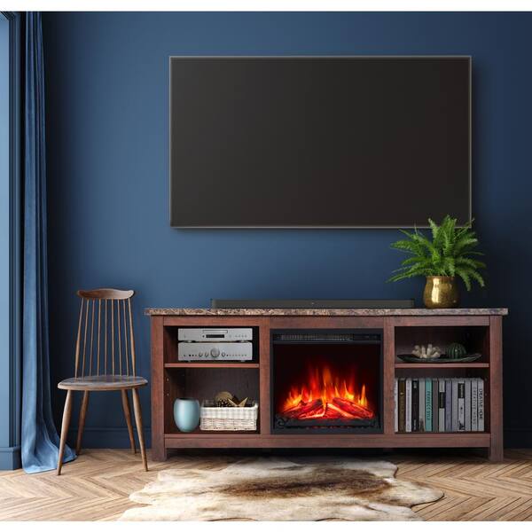 Valuxhome 58 in. Electric Fireplace TV Stands, Entertainment Center, Media  Mantel, Espresso VLSUM58-HD - The Home Depot