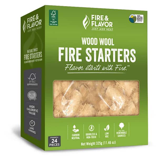 Fire and Flavor Wood Wool All-Natural Fire Starters