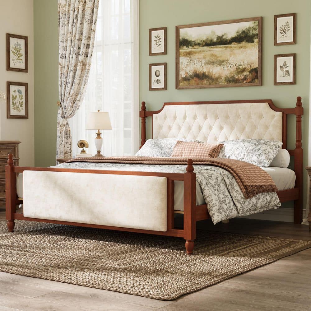 CHRISTOPHER KNIGHT HOME Elvora French Brown Wood Frame King Size