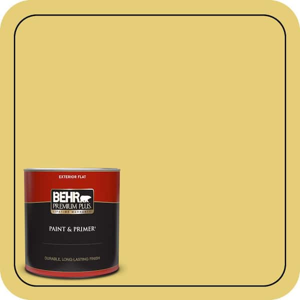 BEHR PREMIUM PLUS 1 qt. #P320-5 Green Papaya Flat Exterior Paint & Primer