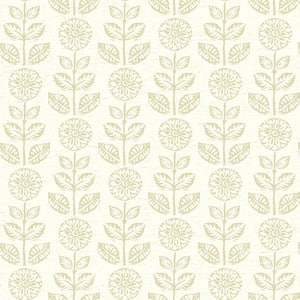 Dolly Beige Floral Beige Wallpaper Sample
