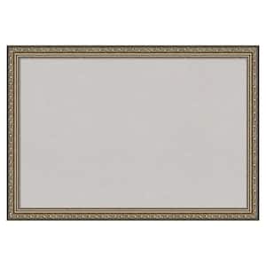 Parisian Silver Wood Framed Grey Corkboard 26 in. x 18 in. Bulletin Board Memo Board