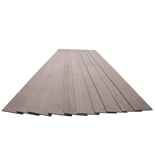 American Pro Decor 3/16 in. x 5-1/8 in. x 46-1/2 in. Driftwood Grey ...