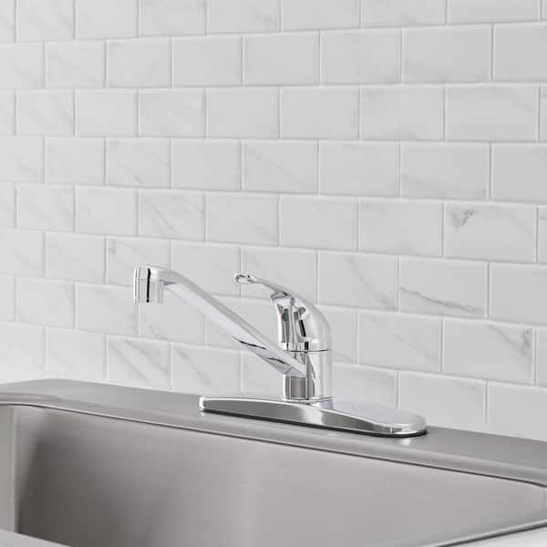 Single Handle Standard Kitchen Faucet in Polished Chrome