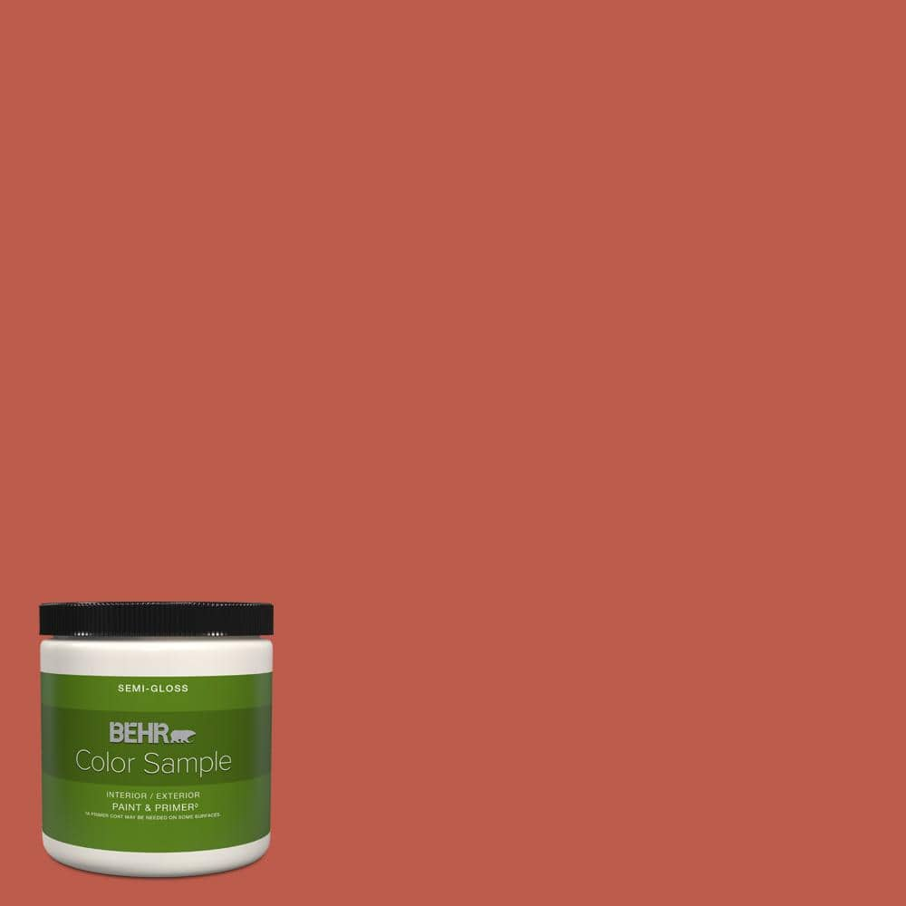 BEHR PREMIUM PLUS 8 oz. #M170-7 Tandoori Semi-Gloss Interior/Exterior ...