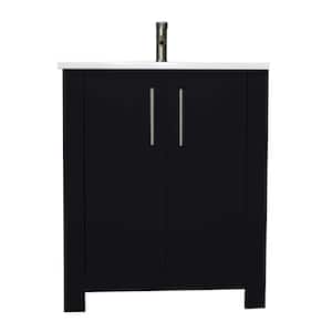 Austin 30 in. W x 20 in. D Bath Vanity in Black with Acrylic Vanity Top in White with White Basin