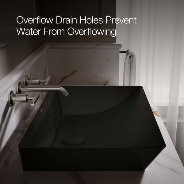 KOHLER Brazn 23 in. x 16 in. Vessel Bathroom Sink in Black