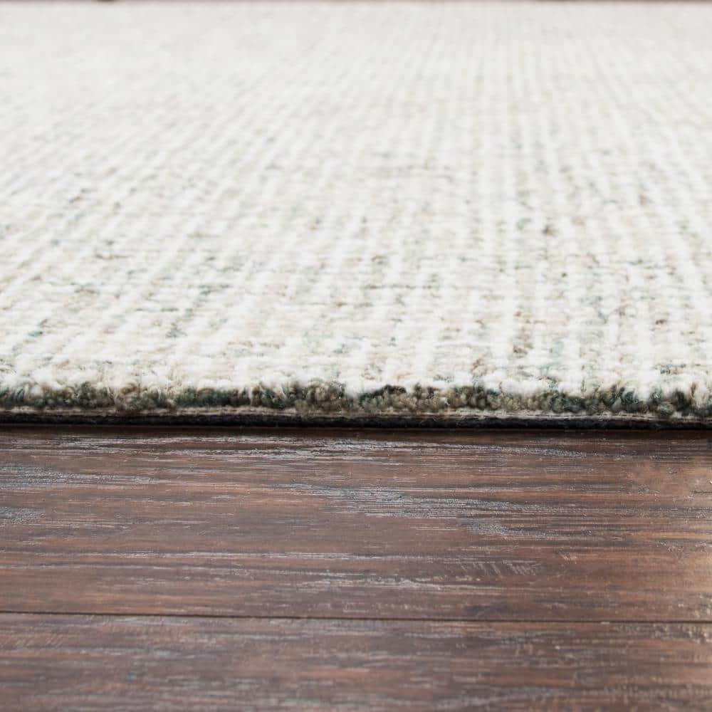 Ivory Hand-Tufted Wool Rectangular Rug 8' x 10'