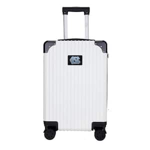 21 in. White UNC Tar Heels premium 2-Toned Carry-On Suitcase