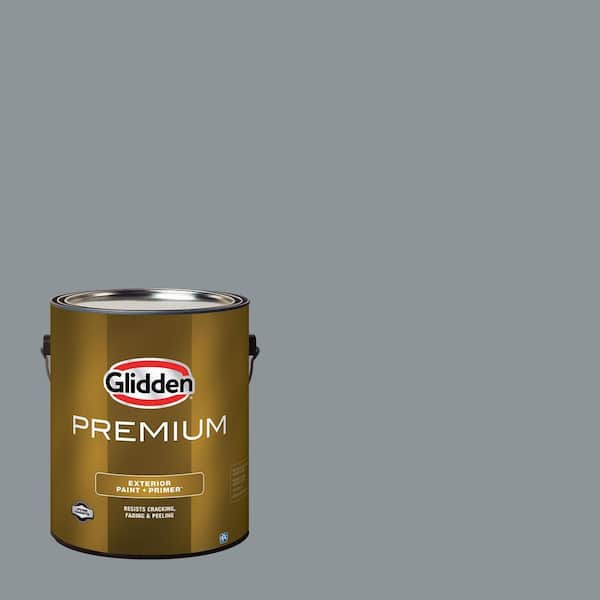 Glidden Premium 1 gal. PPG1012-5 Steeple Gray Flat Exterior Latex Paint