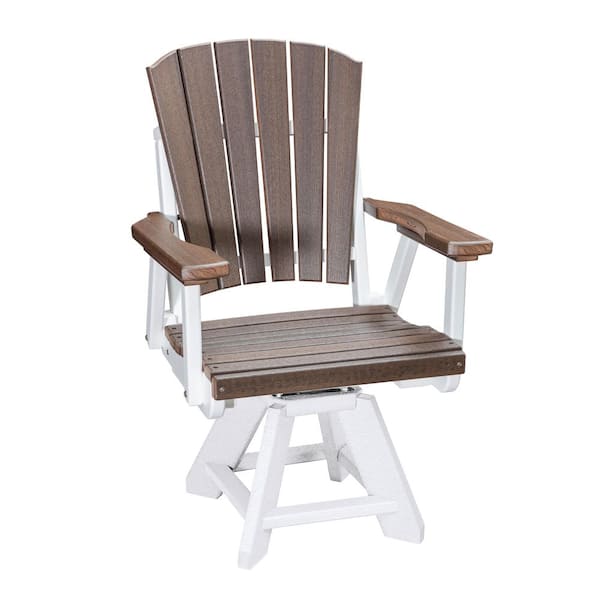 Adirondack Series White HDPE Plastic Swivel Dining Height Chair Set of 1