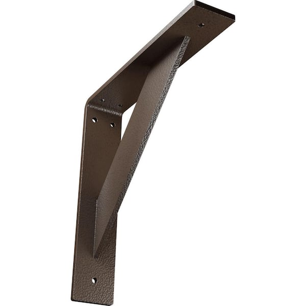 Ekena Millwork 2 in. x 10 in. x 10 in. Steel Hammered Brown Traditional Bracket