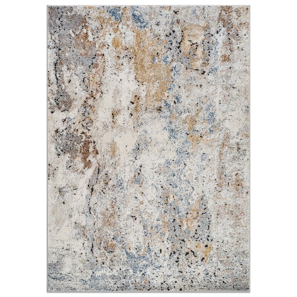 4 ft. x 6 ft. Multi Blended Brushstroke Abstract Area Rug