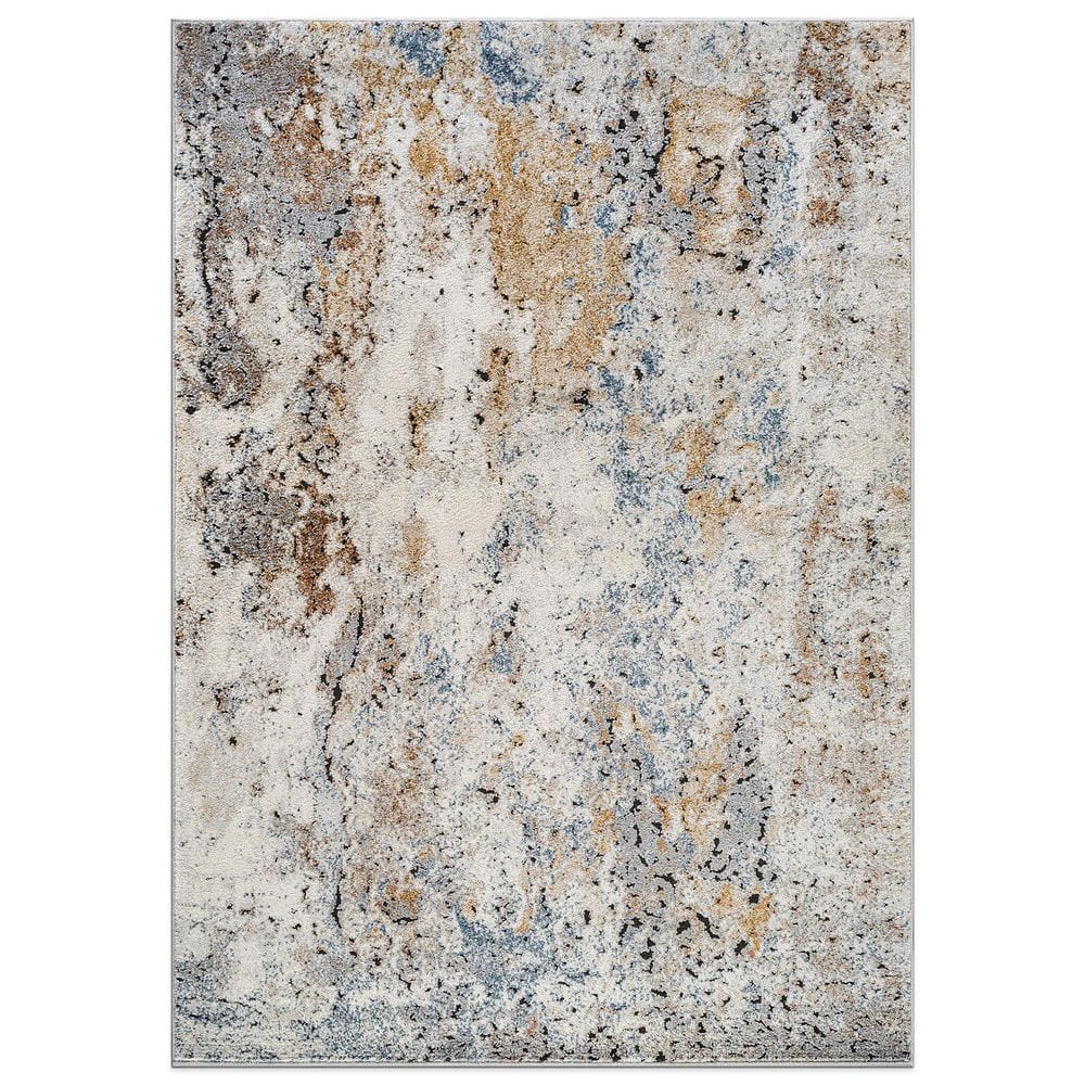 World Rug Gallery 5 ft. x 7 ft. Multi Blended Brushstroke Abstract Area ...