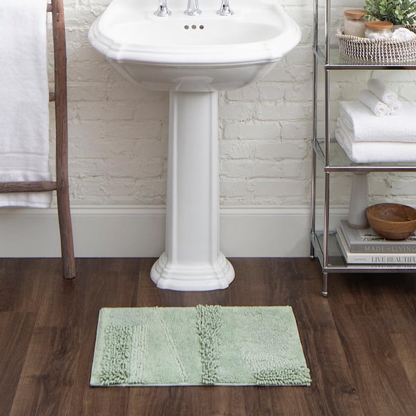 Composition Sea Glass 27 in. x 45 in. Cotton Bath Mat