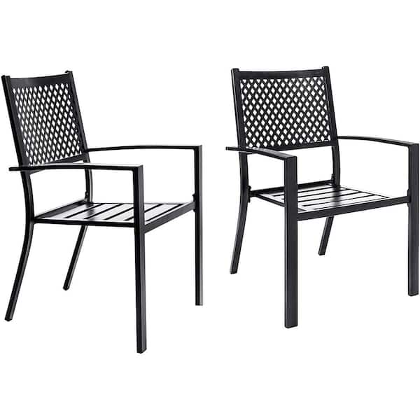 Bigroof Stackable Metal Patio Outdoor, Heavy Duty Metal Outdoor Dining Chairs