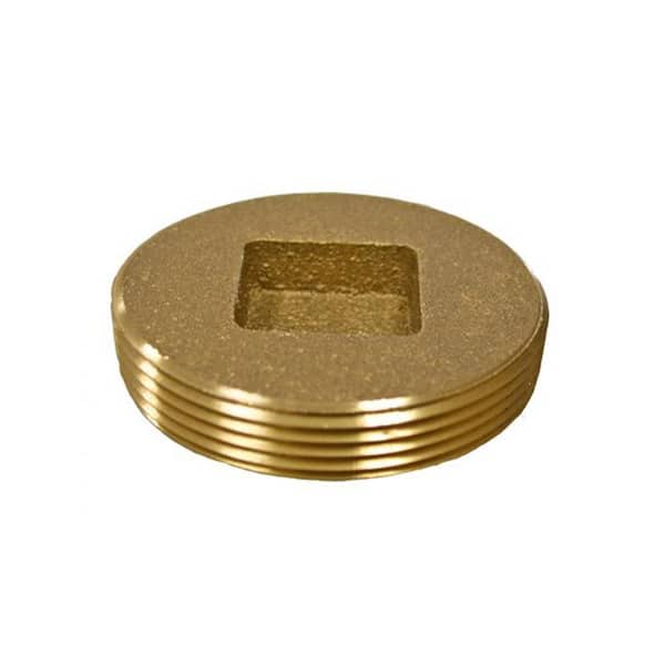 JONES STEPHENS 2-1/2 in. Countersunk Brass Cleanout Plug 2-7/8 in. O.D. for DWV
