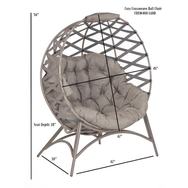 FlowerHouse Cozy 4 Legged Metal Outdoor Lounge Chair with Sand