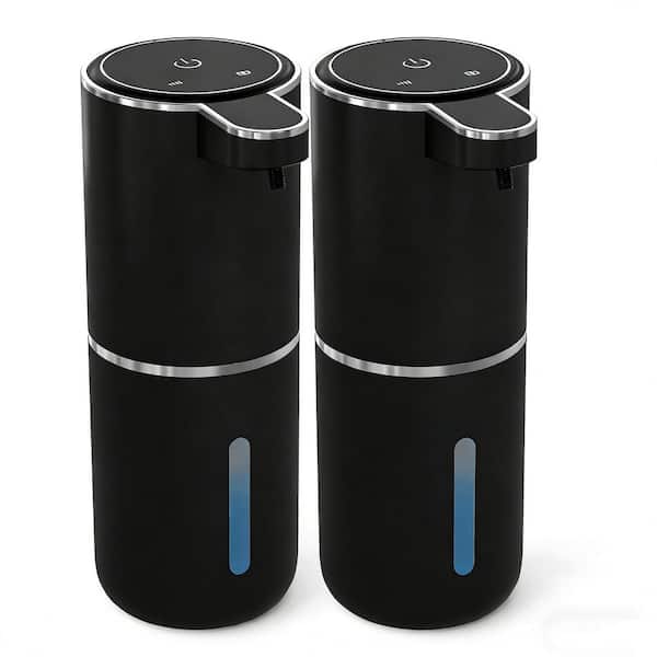 2 Pack Automatic Soap Dispenser, 12.8 oz. USB 4 levels Adjustable Dispenser Electric Wall Mounted Smart, Black