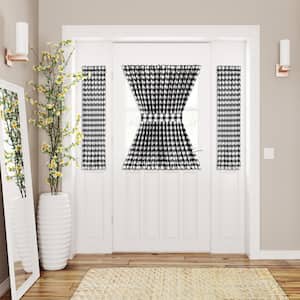 Buffalo Check 54 in. W x 40 in. L Polyester/Cotton Light Filtering Door Panel and Tieback in Black/White