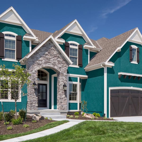 teal garage door paint