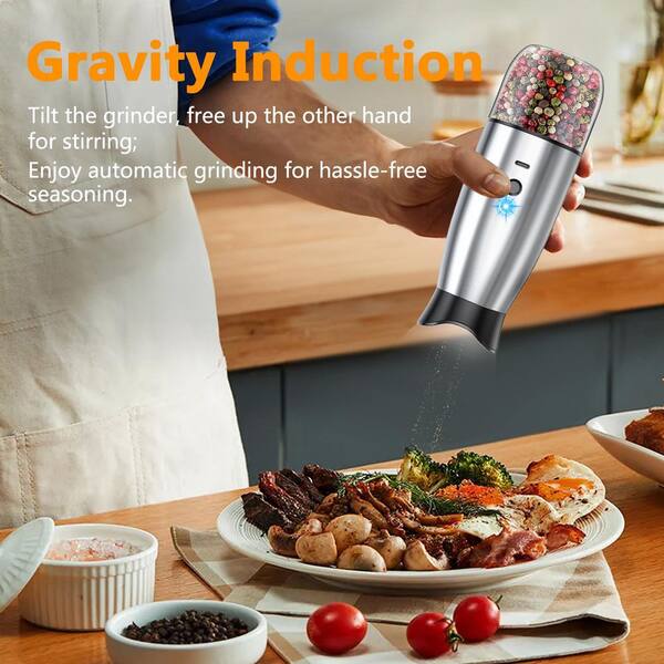 Rechargeable Electric Salt And Pepper Grinder Set Automatic Shakers With Charging Base USB Cable