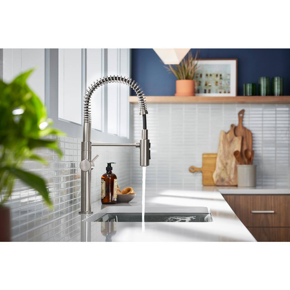 Vibrant Stainless 30.75" Professional Kitchen Sink Faucet with Pull-out Spray