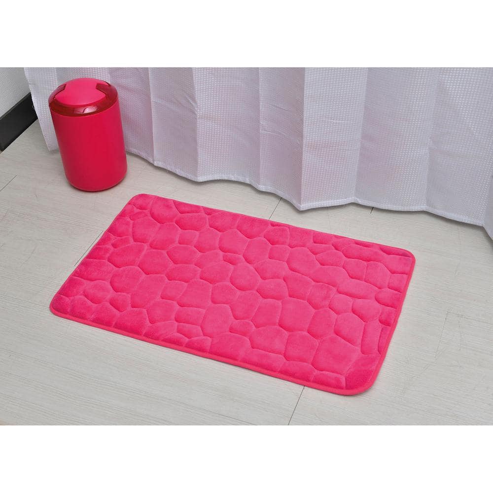 Pink Memory Foam Cobble Stone Bath Mat 32" x 20"