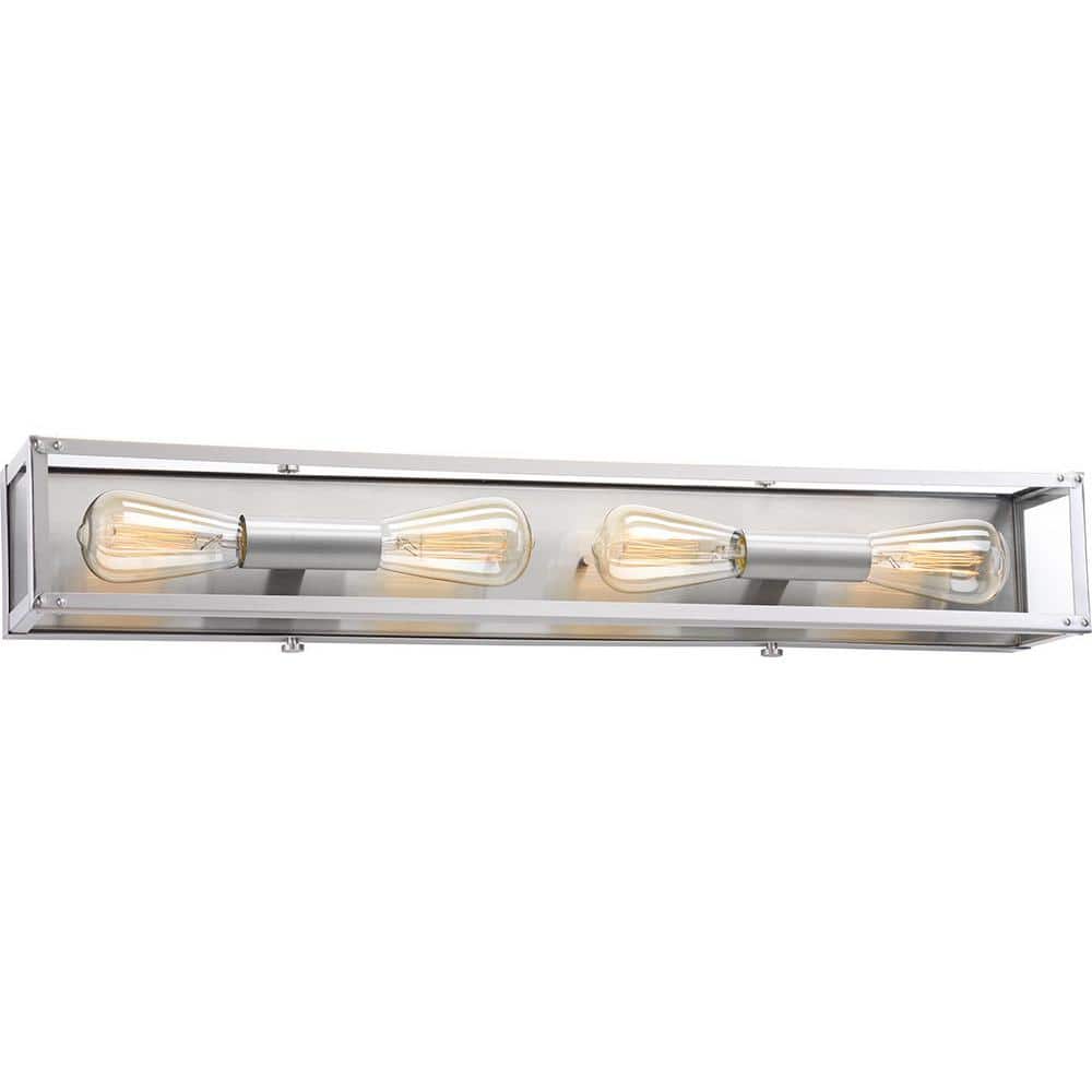 Union Square Collection 4-Light Stainless Steel Clear Glass Coastal Bath Vanity Light price history on PriceWatchPro