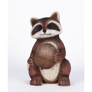 Racoon Holding Acorn Statue