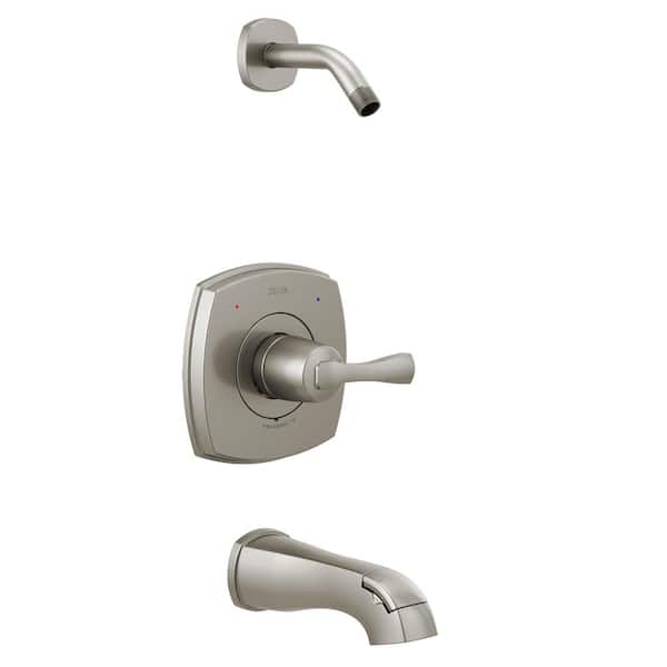 Delta Stryke 1-Handle Wall Mount Tub and Shower Trim Kit in Stainless (Showerhead and Valve Not Included)