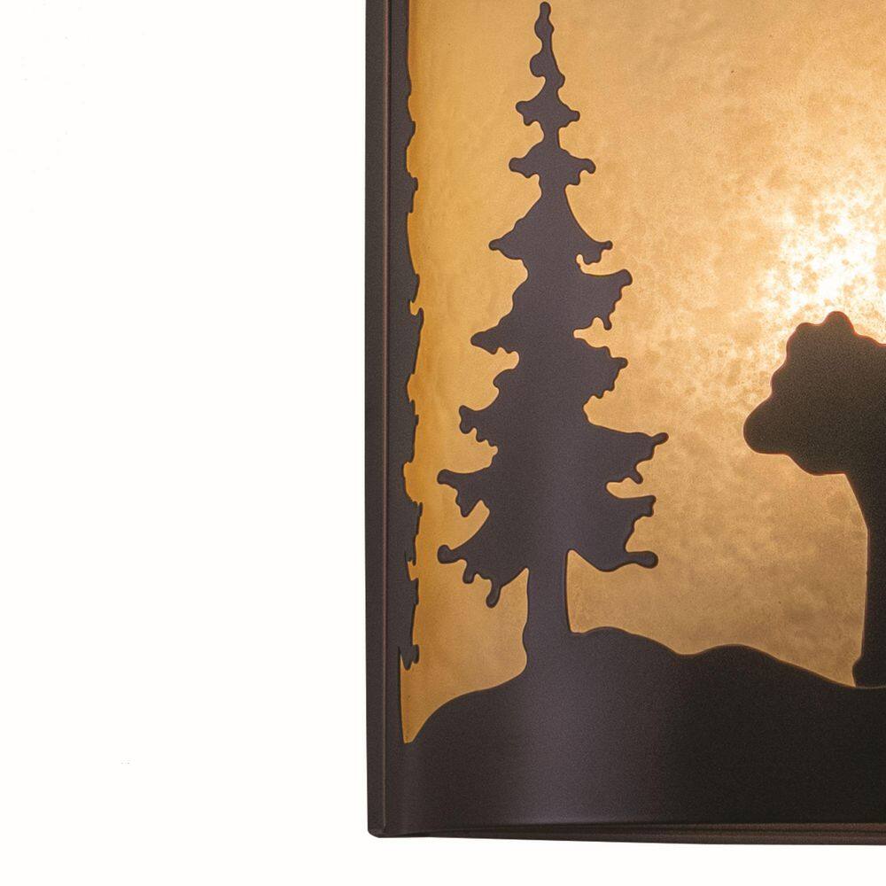 Rustic Burnished Bronze Bear and Tree Wall Sconce