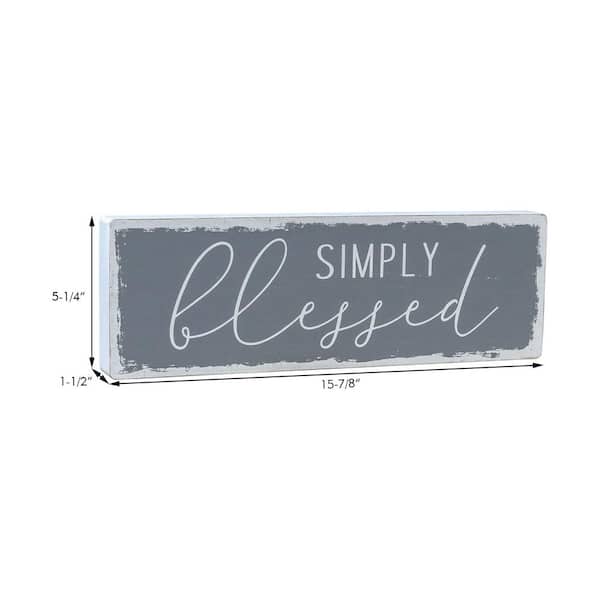 PARISLOFT Simple Blessed Wood Wall Decorative Sign