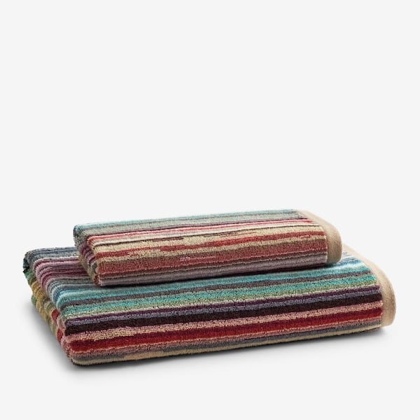 Rhythm Multicolored Striped Cotton Bath Sheet