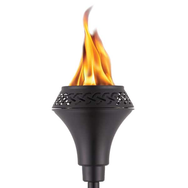 TIKI 65 in. Black Metal Torch Large Flame Island King Easy Install