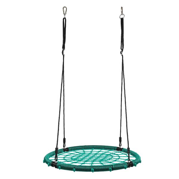 Winado Multi-Person Spider Web Round Swing with Adjustable Ropes, Green