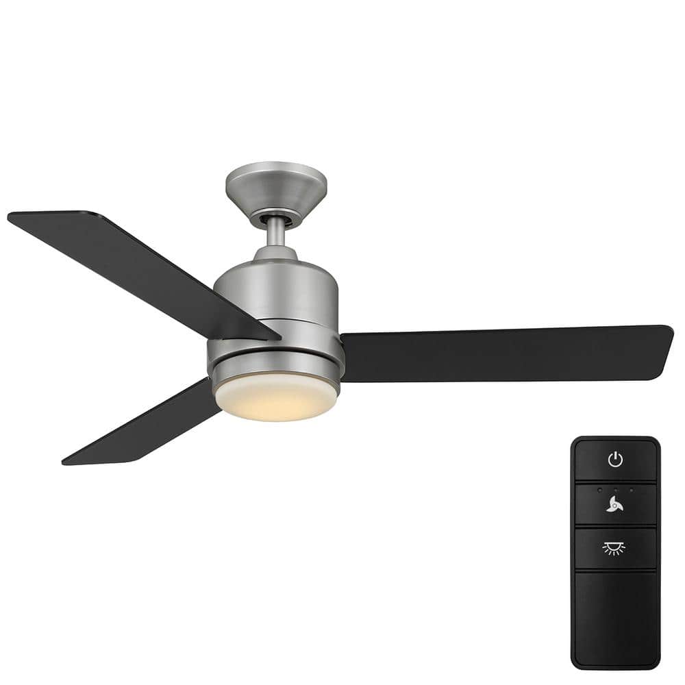 Castlegate 44 in. Integrated LED Indoor Silver Ceiling Fan with 3 Reversible Blades, Light Kit and Remote Control