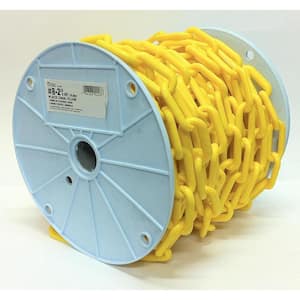 2 in. x 65 ft. Light-Duty Yellow Plastic Barrier Chain - Reeled
