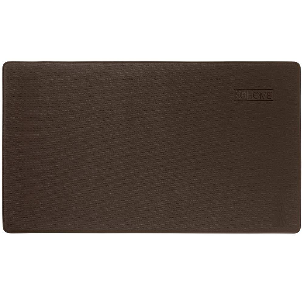 Beige and Brown Live Laugh Love Anti-Fatigue Kitchen Mat